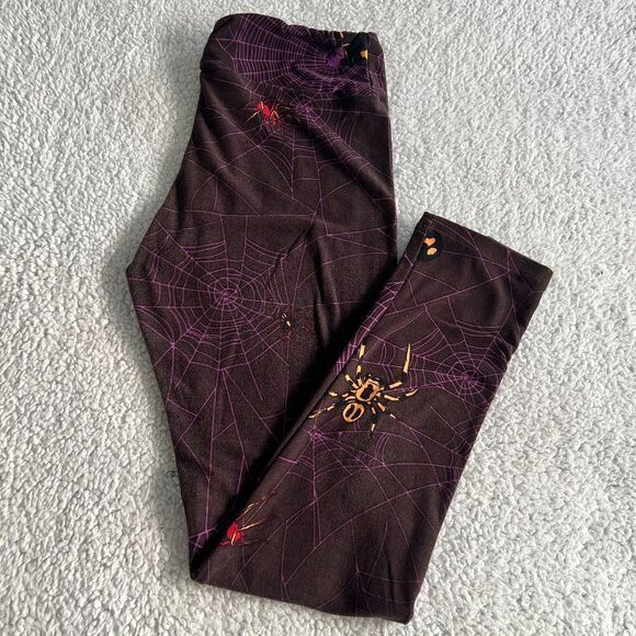 Lularoe Spider/Web Halloween Leggings Size OS - Picture 1 of 3